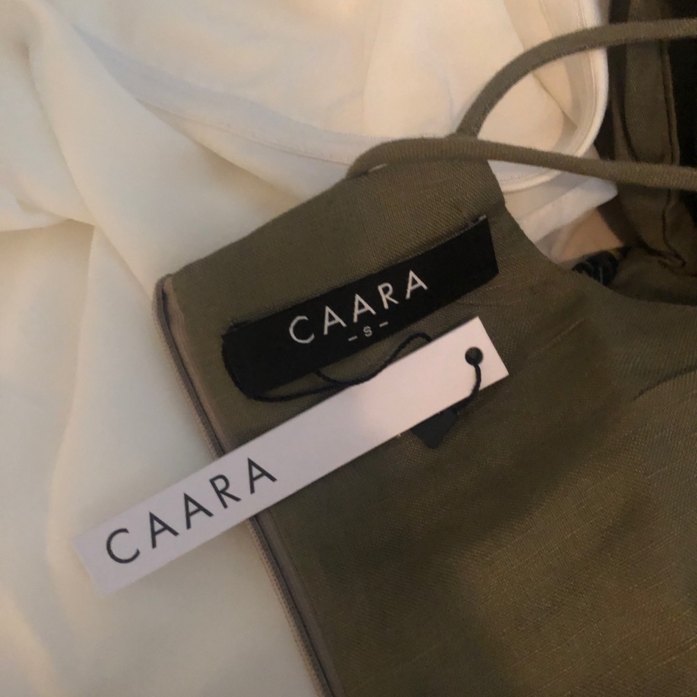CAARA army green linen Jumpsuit - Picture 2 of 2